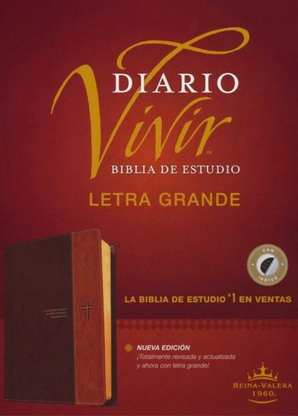 Biblia de Estudio Diario Vivir Letra Grande Marrón con Índice