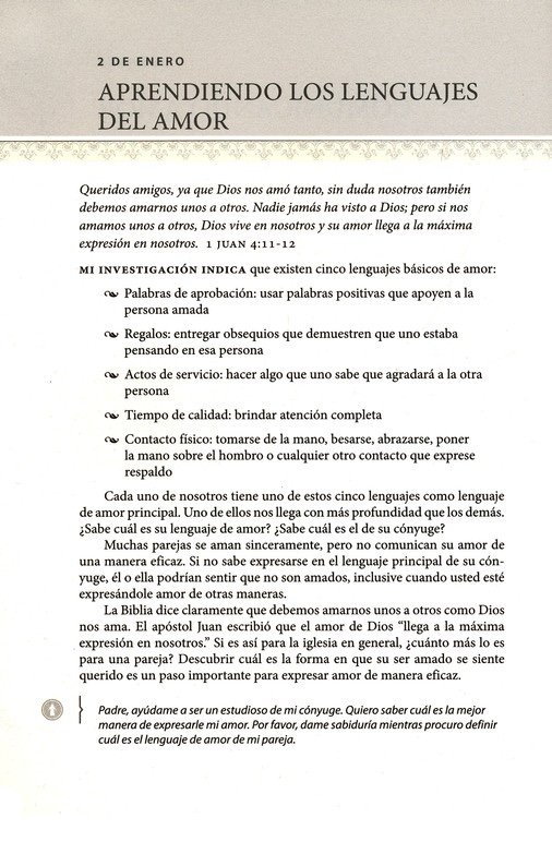 Devocional en un año: Los lenguajes del amor.