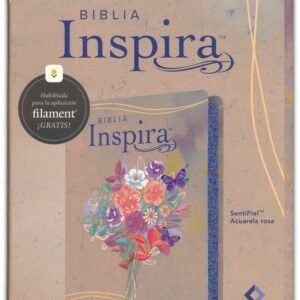 Biblia Inspira NTV con Filament, SentiPiel, Acuarela rosa
