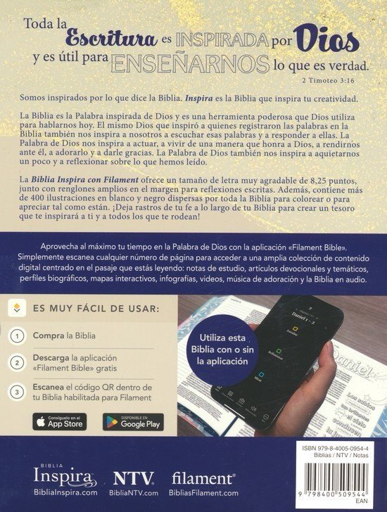 Biblia Inspira NTV con Filament, SentiPiel, Oro