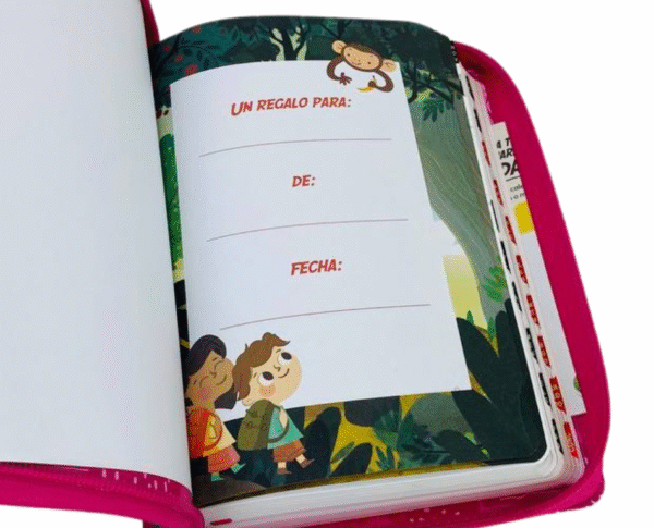Biblia Interactiva para niñas letra grande (Rosa con Índice y zipper )
