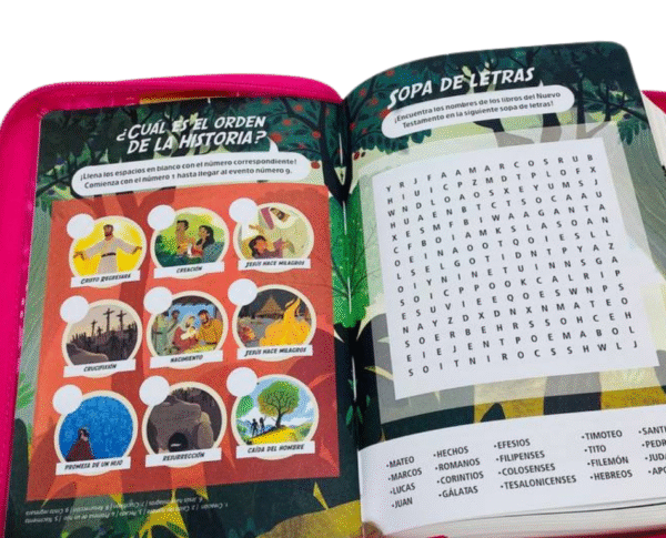 Biblia Interactiva para niñas letra grande (Rosa con Índice y zipper )