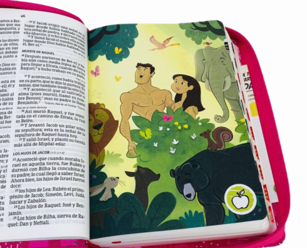 Biblia Interactiva para niñas letra grande (Rosa con Índice y zipper )