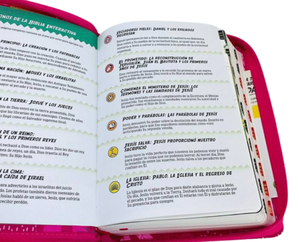 Biblia Interactiva para niñas letra grande (Rosa con Índice y zipper )