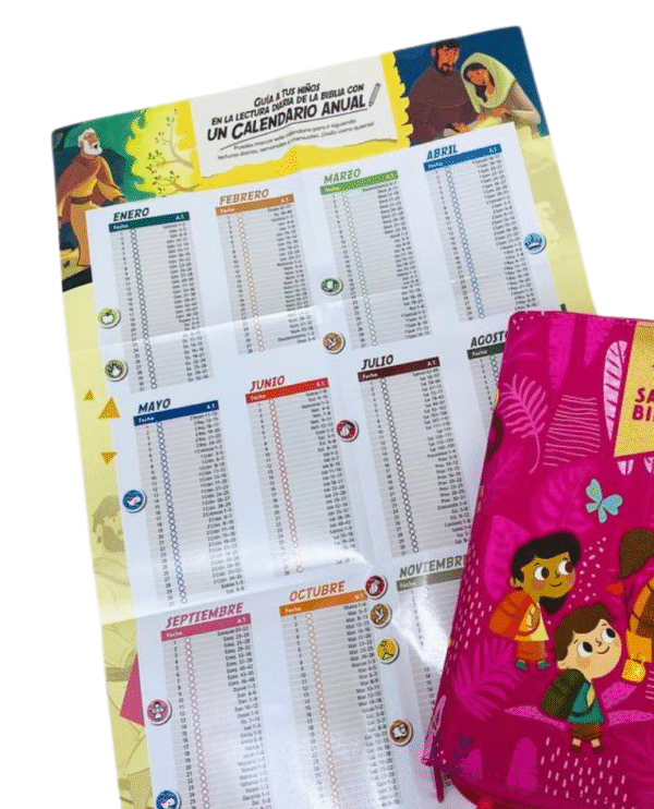 Biblia Interactiva para niñas letra grande (Rosa con Índice y zipper )