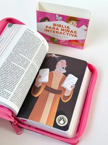 Biblia Interactiva para niñas letra grande (Rosa con Zipper)