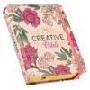 Rose-pink Floral Faux Leather Hardcover KJV My Creative Bible with Elastic Closure