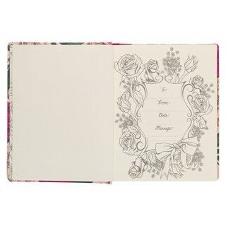 Rose-pink Floral Faux Leather Hardcover KJV My Creative Bible with Elastic Closure
