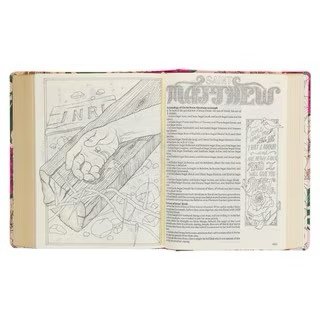 Rose-pink Floral Faux Leather Hardcover KJV My Creative Bible with Elastic Closure