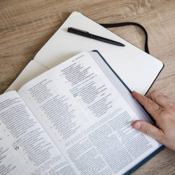 NBLA Biblia de Estudio MacArthur, Piel Genuina, Azul pizarra