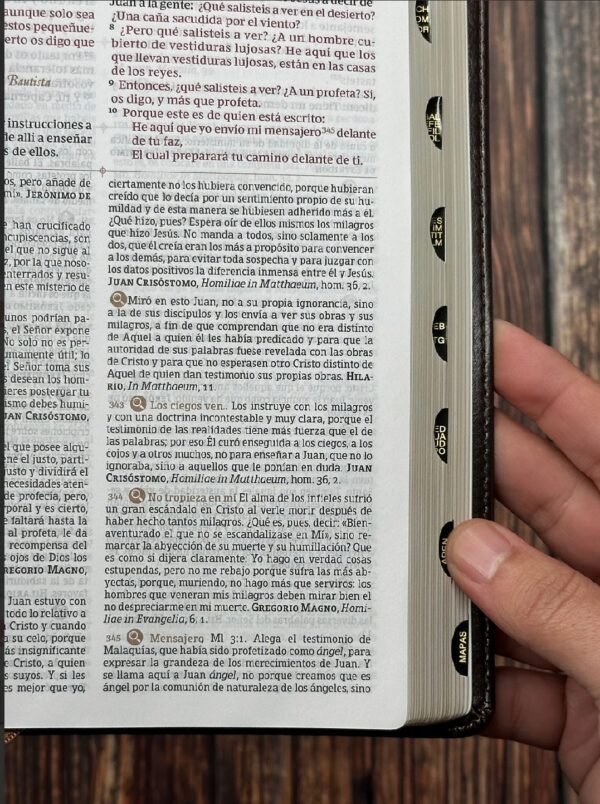 Biblia de Estudio Patrística  Marrón con Indíce