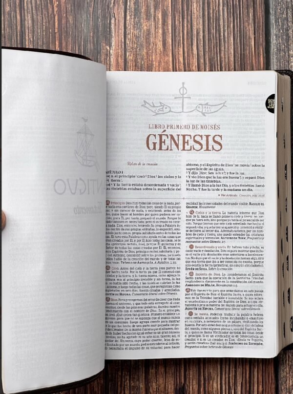 Biblia de Estudio Patrística  Marrón con Indíce