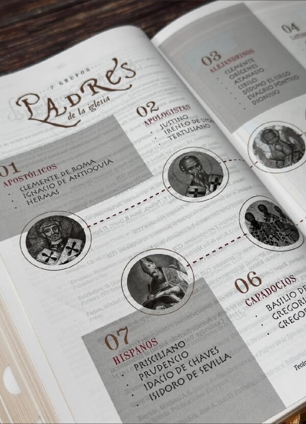 Biblia de Estudio Patrística  Marrón con Indíce