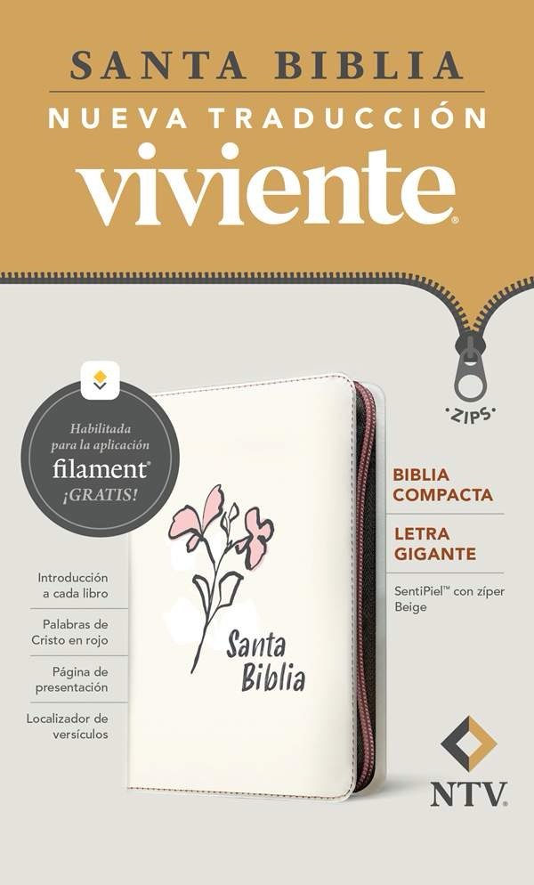 Biblia compacta NTV, letra gigante de zíper con Filament