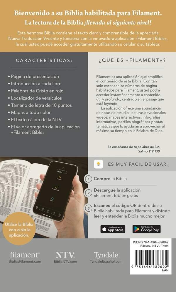 Biblia compacta NTV, letra gigante de zíper con Filament