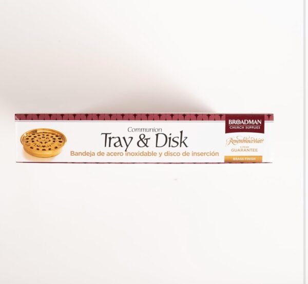 Communion Tray & Disk, Brass, Holds 40 Cups/ Bandeja para Santa Cena Dorada