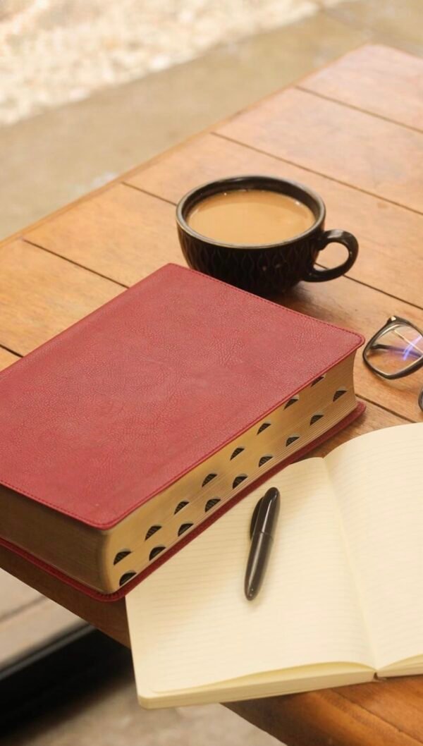 Biblia de Estudio de Transfondo Cultural (Rojo Vino con Índice)