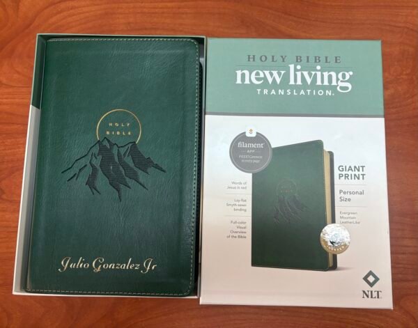 NLT Personal Size Giant Print Bible,(LeatherLike, Evergreen Mountain , Indexed)