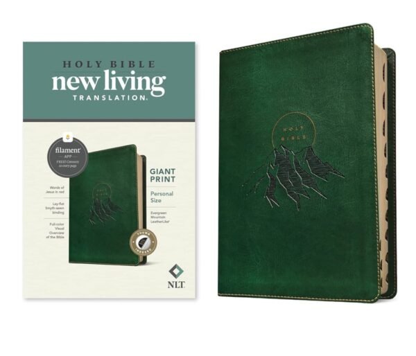 NLT Personal Size Giant Print Bible,(LeatherLike, Evergreen Mountain , Indexed)