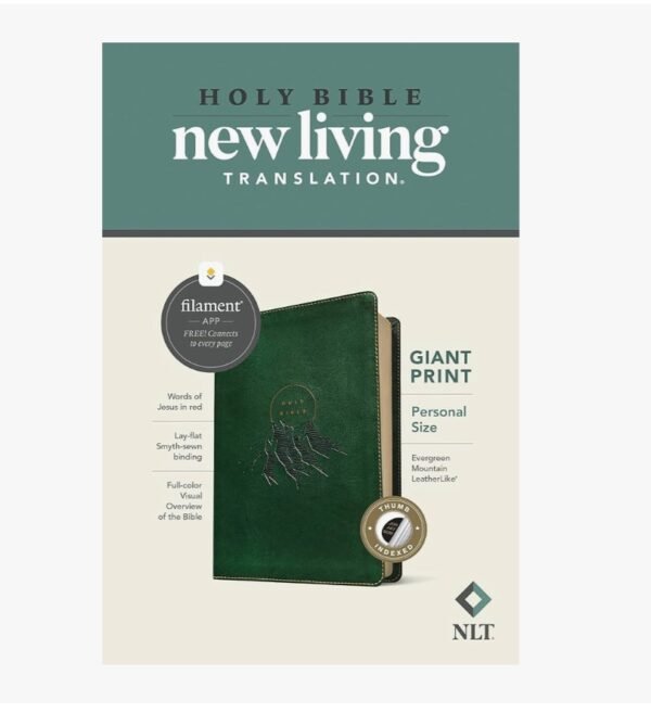 NLT Personal Size Giant Print Bible,(LeatherLike, Evergreen Mountain , Indexed)
