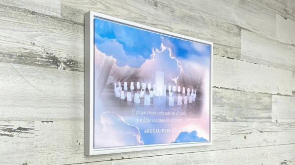 Cuadro enmarcado: Y vi un trono colocado en el cielo. (Apocalipsis 4:2)
