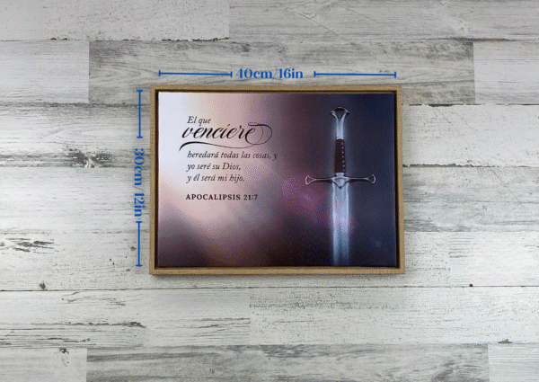 Cuadro enmarcado: El que Vincere heredara todas las cosas. (Apocalipsis 21:7)