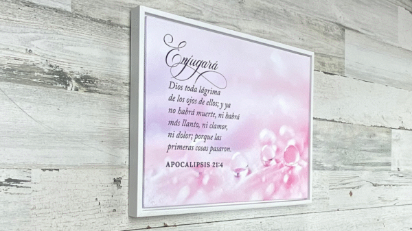 img_9194 Cuadro enmarcado: Enjuagara Dios toda lagrima. (Apocalipsis 21:4)