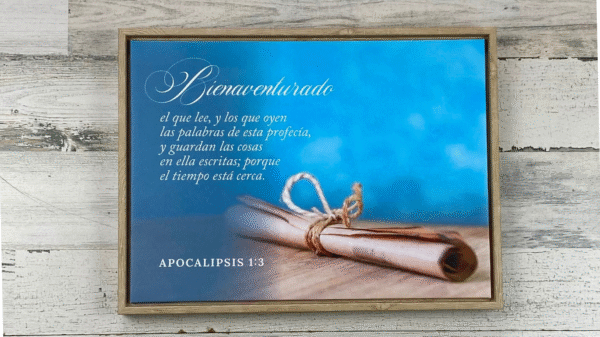 Cuadro enmarcado: Bienaventurado. (Apocalipsis 1:3)
