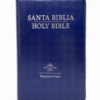 Biblia Bilingue RVR1960 Azul con zipper y Índice/ Blue Bilingual Bible KJV with zipper and index.