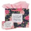 img_0211 Strength and Dignity Pink Rose Large Landscape Gift Bag with Card Set - Proverbs 31:25