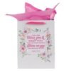 Bless You and Keep You Pink Floral Large Portrait Gift Bag with Card Set - Numbers 6:24-25