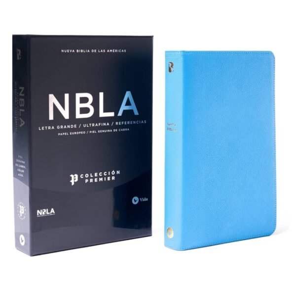 NBLA, Santa Biblia, Ultrafina, Colección Premier, Letra grande, Piel de cabra, Azul: Edición Limitada