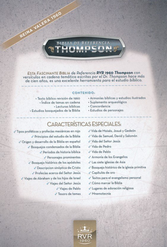 Biblia de referencia Thompson con Indice, Italian Duo-Tone, Negro y Gris con Índice