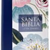 Biblia Letra Supergigante 19 puntos Azul Floral Zipper