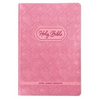 Blossom Pink Heart Faux Leather KJV Kid's Bible
