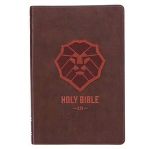 Lion Brown Faux Leather Kid's KJV Bible