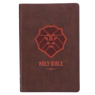 Lion Brown Faux Leather Kid's KJV Bible