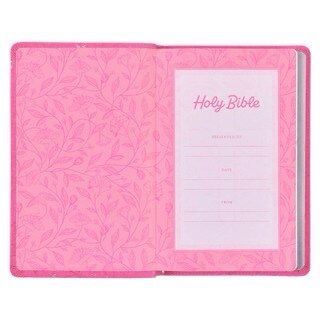 Pearlized Cherry Pink Faux Leather KJV Gift Edition Bible