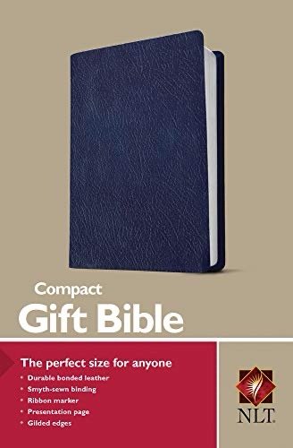 Compact Gift Bible NLT Bonded Leather Navy