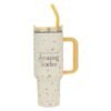 Amazing Teacher Blossom and Bees 40 oz Stainless Steel Tumbler with Straw