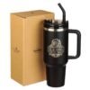 Be Strong in the Lord Black 40 Oz Tumbler with Straw - Ephesians 6:10