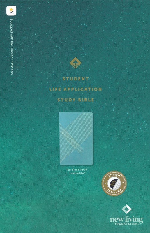 NLT Student Life Application Study Bible, LeatherLike, Teal Blue Stripped, Indexed