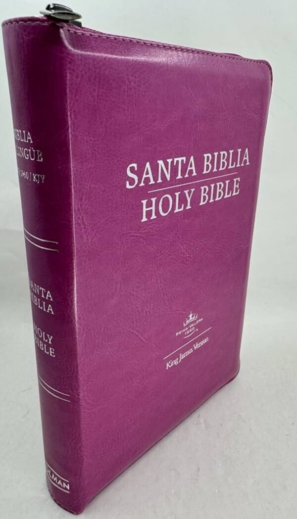Biblia Bilingue RVR1960 Rosa con Zipper y Índice/ Pink Bilingual Bible KJV with Zipper and Index