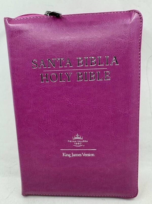 Biblia Bilingue RVR1960 Rosa con Zipper y Índice/ Pink Bilingual Bible KJV with Zipper and Index