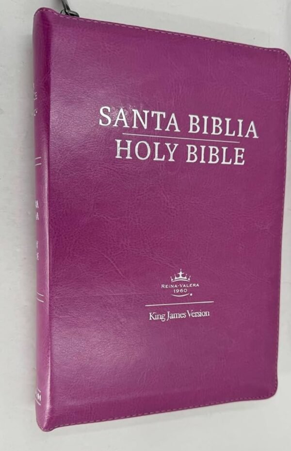 Biblia Bilingue RVR1960 Rosa con Zipper y Índice/ Pink Bilingual Bible KJV with Zipper and Index