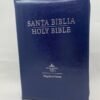 Biblia Bilingue RVR1960 Azul con zipper y Índice/ Blue Bilingual Bible KJV with zipper and index.
