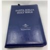 Biblia Bilingue RVR1960 Azul con zipper y Índice/ Blue Bilingual Bible KJV with zipper and index.