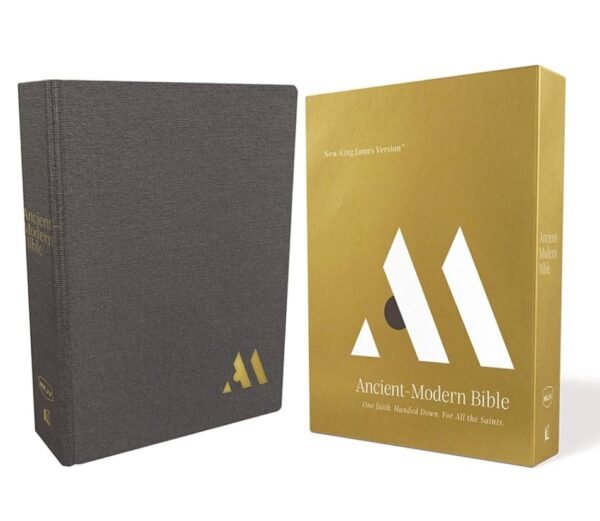 NKJV Comfort Print Ancient-Modern Bible, Cloth over Board, Hardcover Gray
