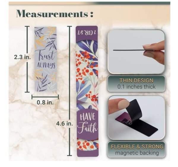 Beloved Magnetic Scripture Bookmark Set: Trust Always - Set of 6 Leaf and Berry Themed