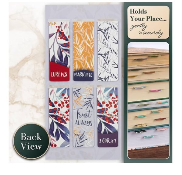 Beloved Magnetic Scripture Bookmark Set: Trust Always - Set of 6 Leaf and Berry Themed